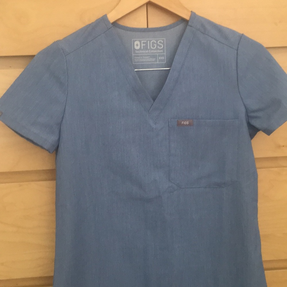 Figs Catarina Scrub Top Heather Indigo XXS